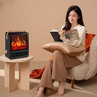 HeatMatez Portable Ceramic Heater With Real Flame!