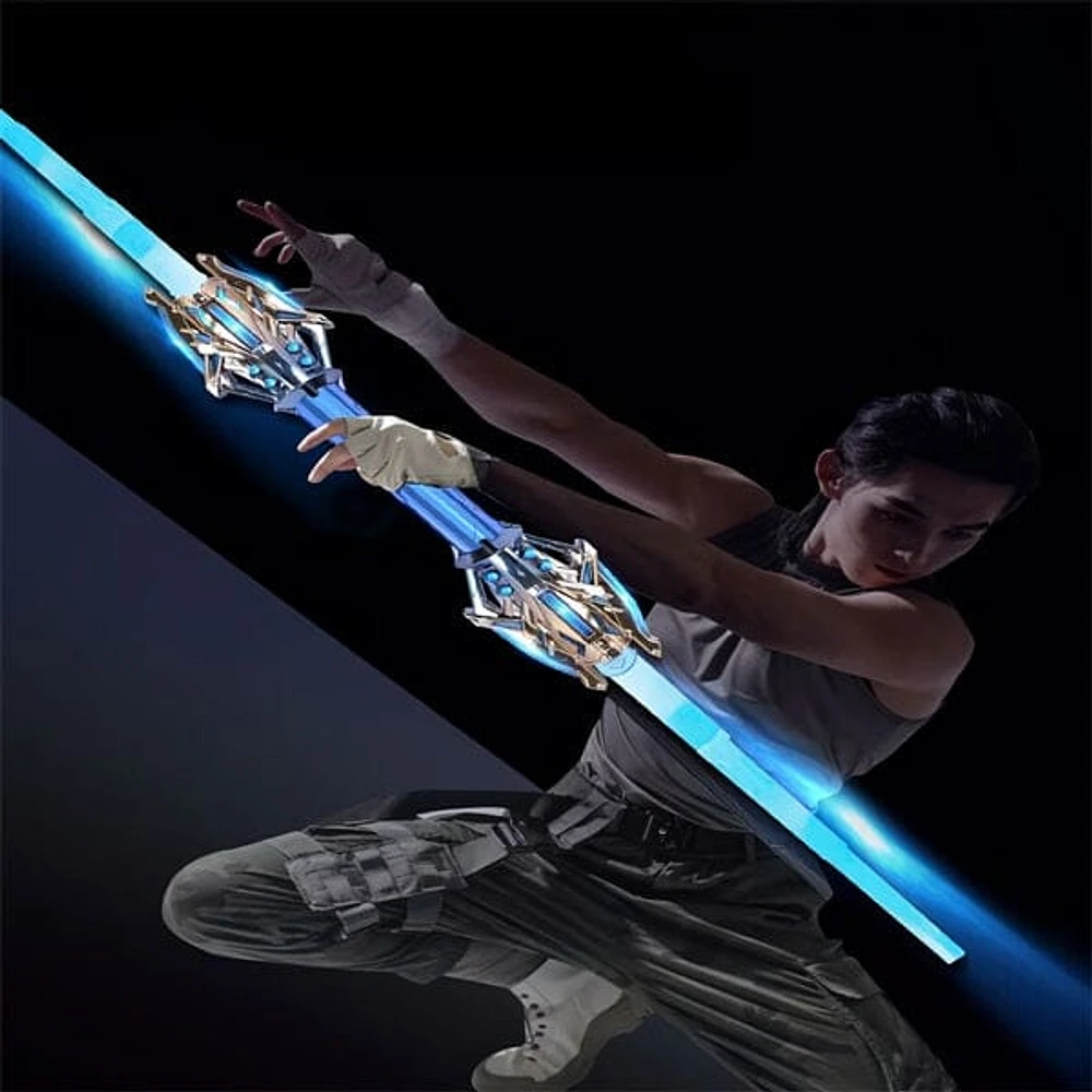 GlowSaberX: Double-head Rotatable LED Spinning Light Sword