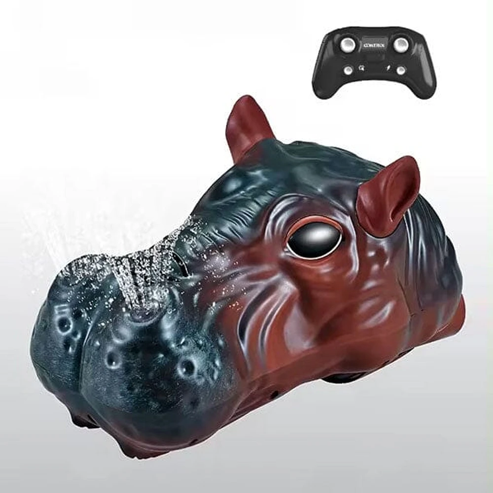 Hippopotamus Realistic Animatronic Submersible RC Spouting Water Toy