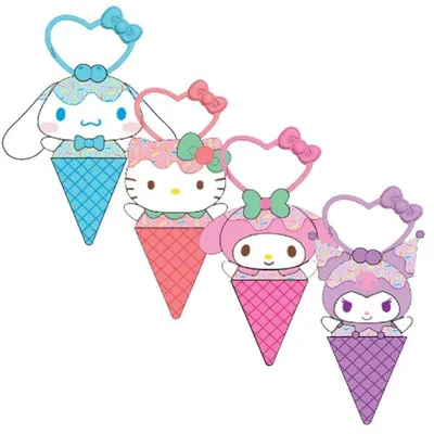 Hello Kitty And Friends: Ice Cream Cones 4" Clip-On Plush Toy (Characters Ship Asst.)