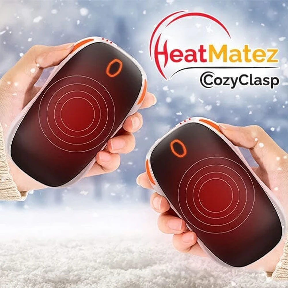 HeatMatez CozyClasp (2pc) | 3-in-1 Magnetic Hand Warmer, Flashlight & Power Bank!