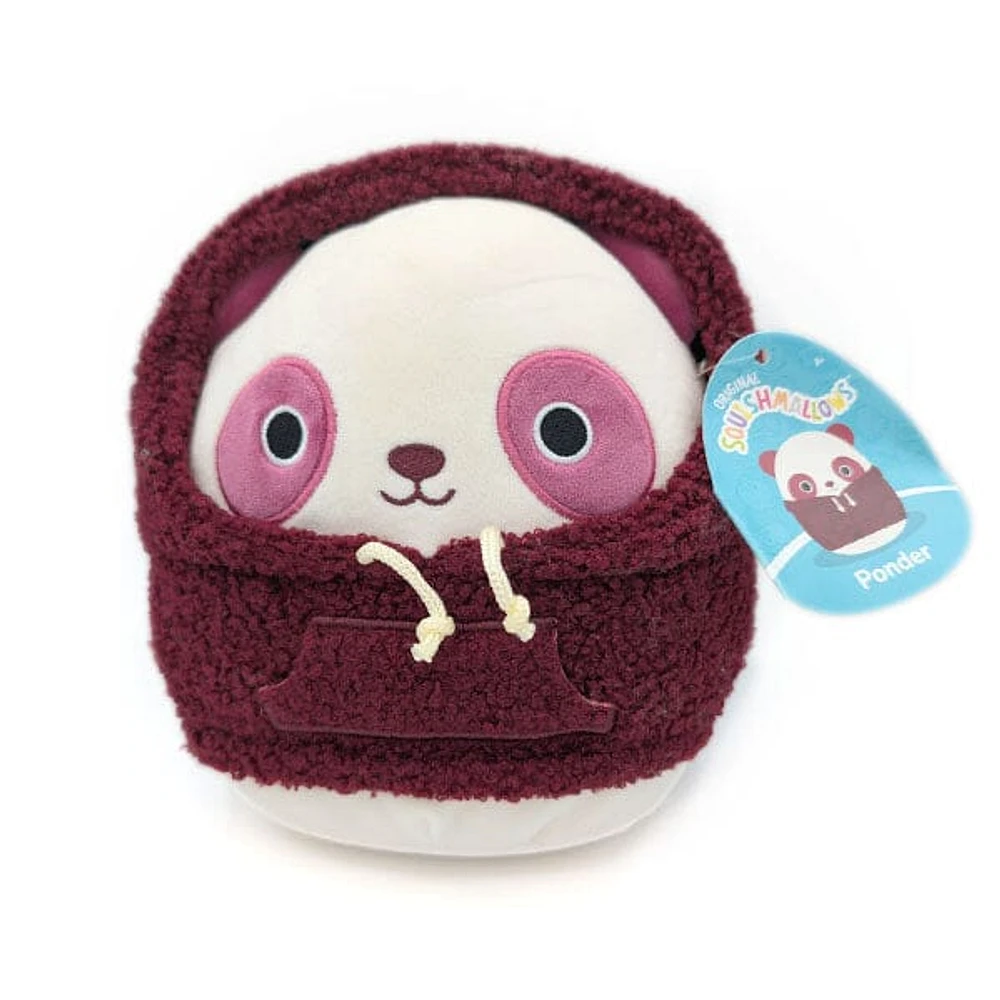 Squishmallows Super Soft Plush Toys 7.5" Hoodie Squad Red Sweater Panda