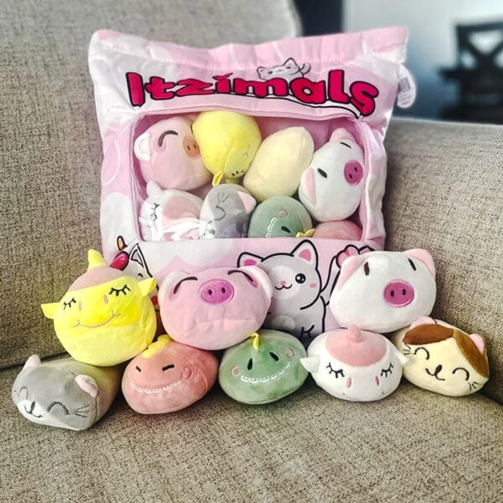 Itzimals Kawaii Snack Pillow Assorted Plush Animal Bag