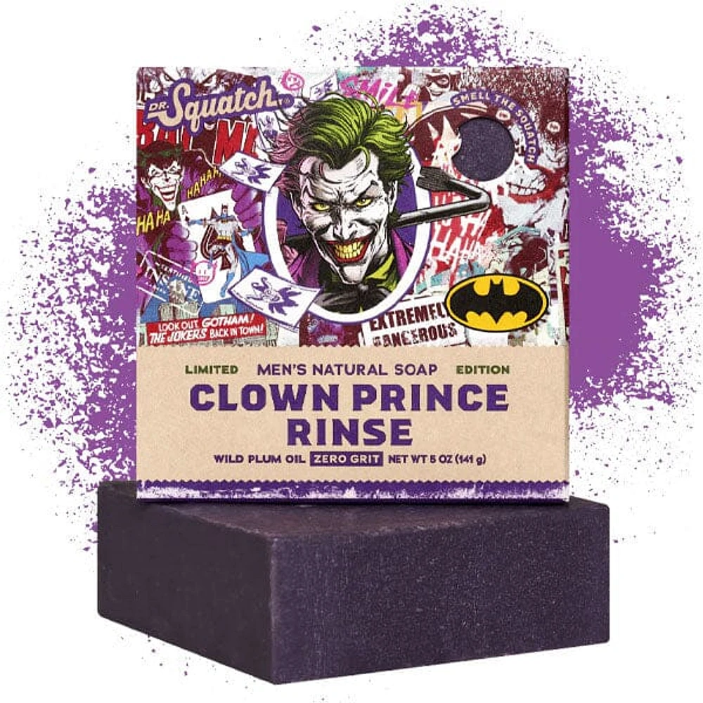 Dr. Squatch® DC's Batman & Joker™ Clown Prince Rinse All-Natural Bar Soap For Men (1pc) Limited Edition