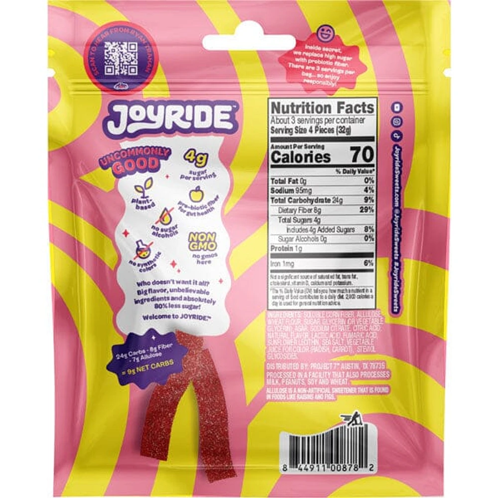 JOYRIDE™ Uncommon Candy™ x Ryan Trahan: Natural Low Sugar Sour Strips (99g) Multiple Flavors