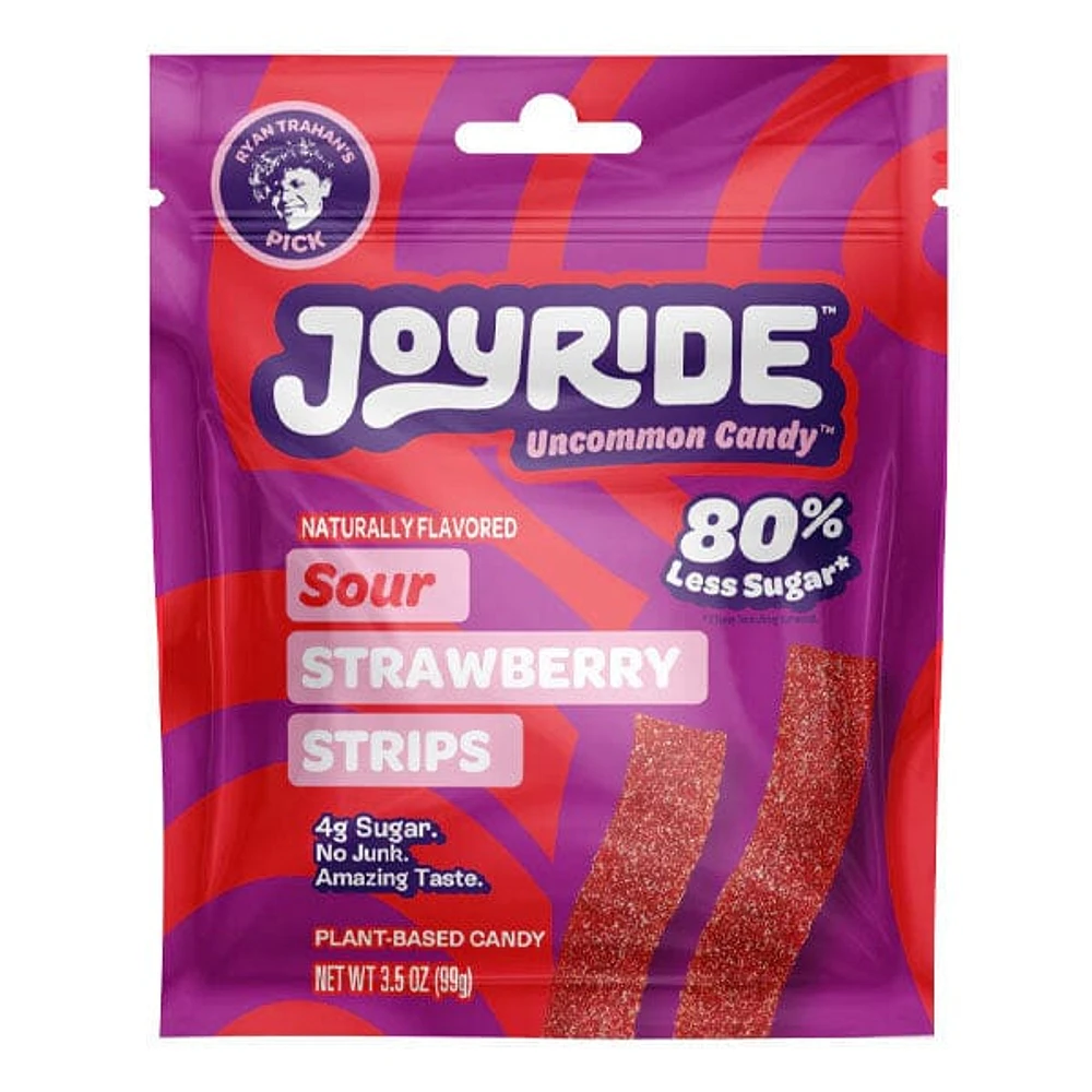 JOYRIDE™ Uncommon Candy™ x Ryan Trahan: Natural Low Sugar Strawberry Sour Strips (99g)