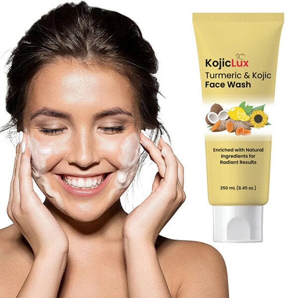 KojicLux Kojic Acid & Turmeric Face Wash Facial Cleanser (250mL)