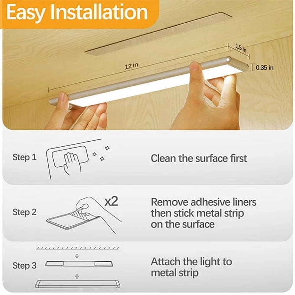 InstaLuma LED Motion-Sensing Light Bar (2pk)