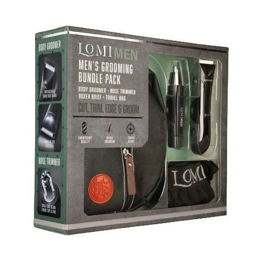 Lomimen Men's Grooming Bundle Travel Kit (4pc) Barbershop Quality Trimmers With Bonus Boxer Briefs!