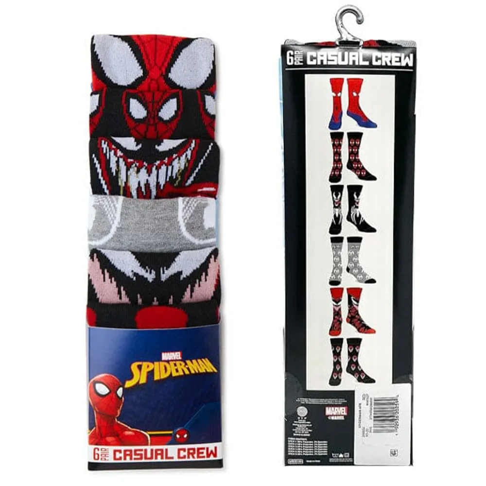 Marvel Unisex Novelty Spider-Man Socks (6pk)