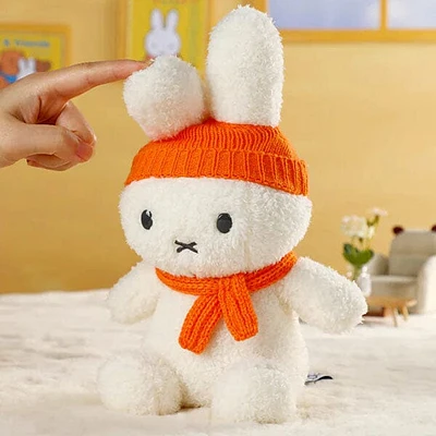 Dutch Miffy 9" Plush Toy in Matching Orange Knit Hat & Scarf