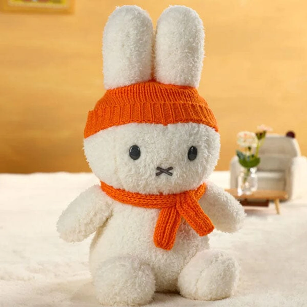 Dutch Miffy 9" Plush Toy in Matching Orange Knit Hat & Scarf