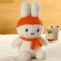 Dutch Miffy 9" Plush Toy in Matching Orange Knit Hat & Scarf