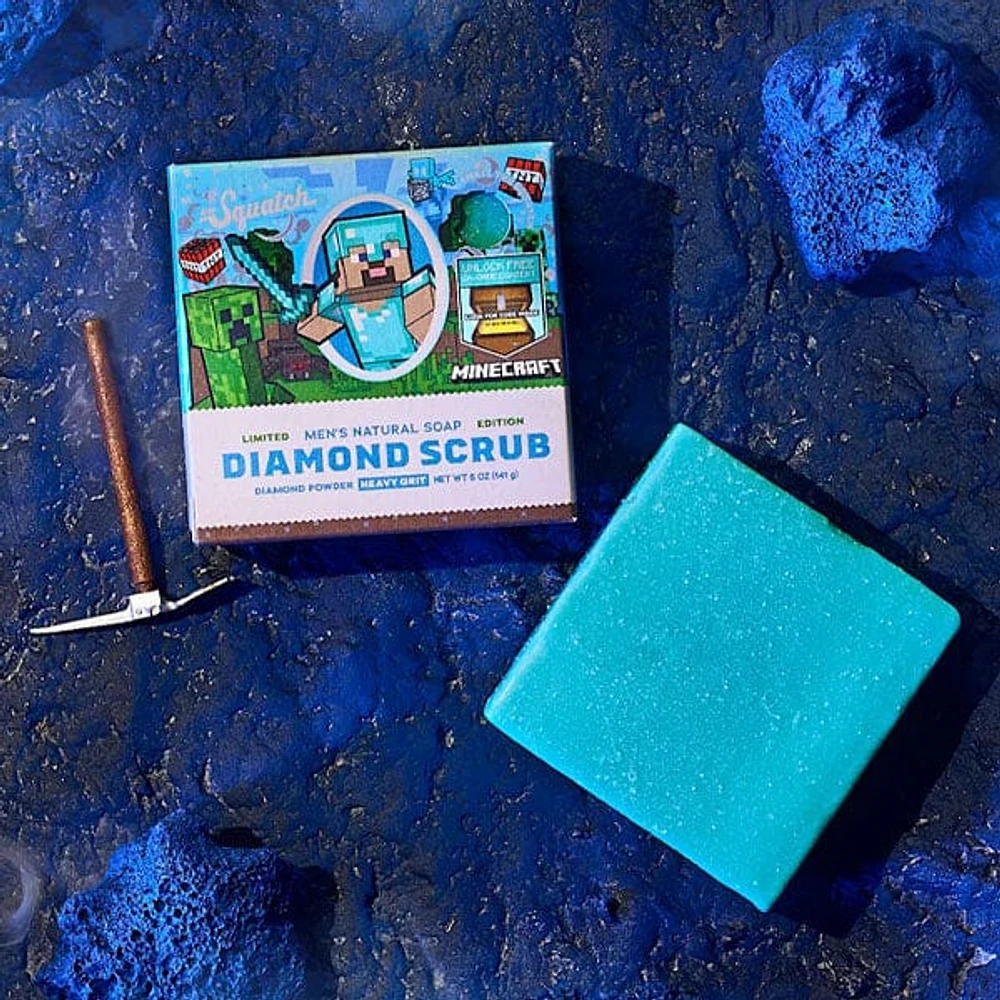 Dr. Squatch® Minecraft™ Diamond Scrub All-Natural Bar Soap For Men (1pc) Limited Edition