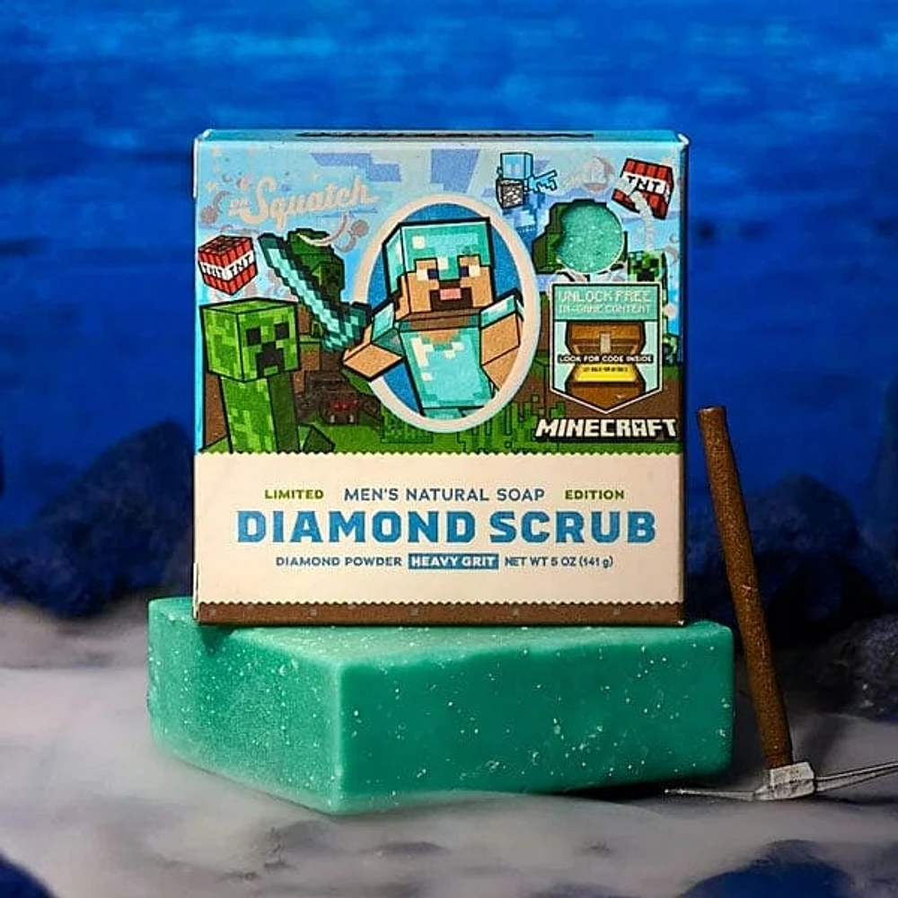 Dr. Squatch® Minecraft™ Diamond Scrub All-Natural Bar Soap For Men (1pc) Limited Edition