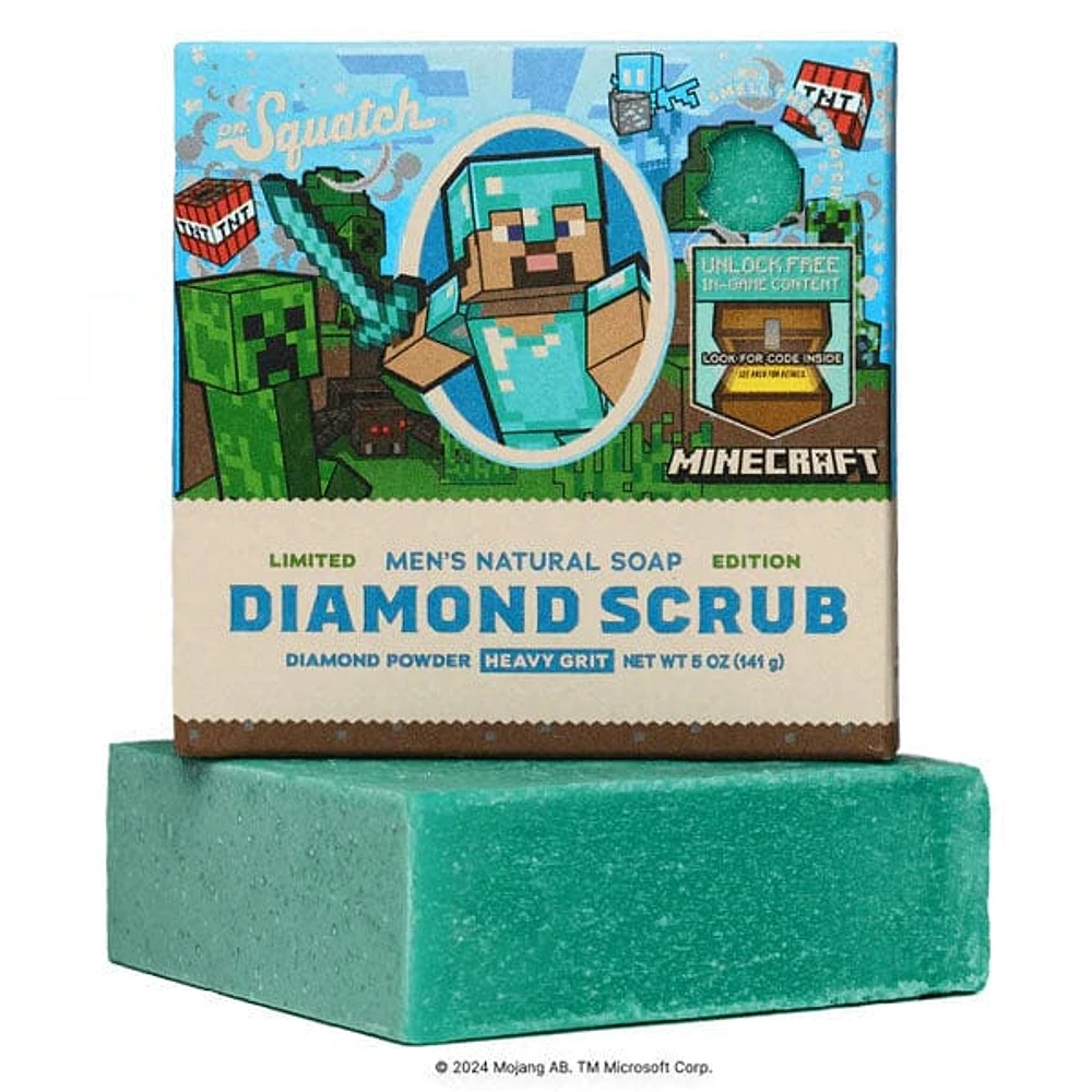 Dr. Squatch® Minecraft™ Diamond Scrub All-Natural Bar Soap For Men (1pc) Limited Edition