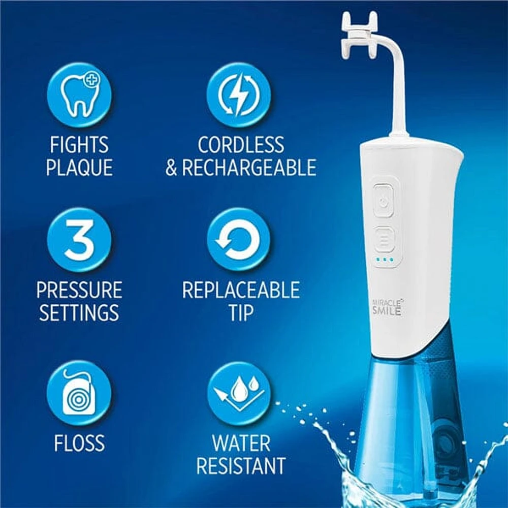 Ontel Miracle Smile Water Flosser Deluxe Pro for Teeth & Gum Health