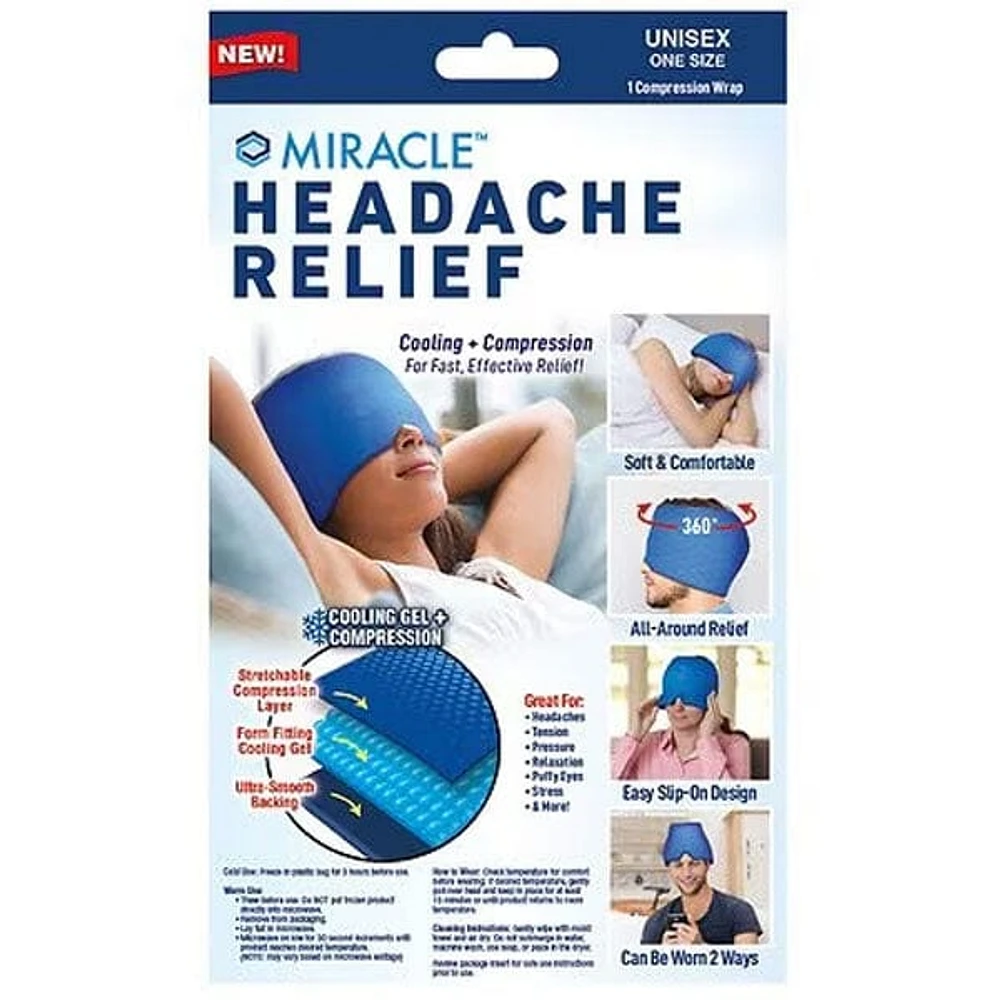 Miracle Headache Relief Cap 360° Gel Cooling & Compression