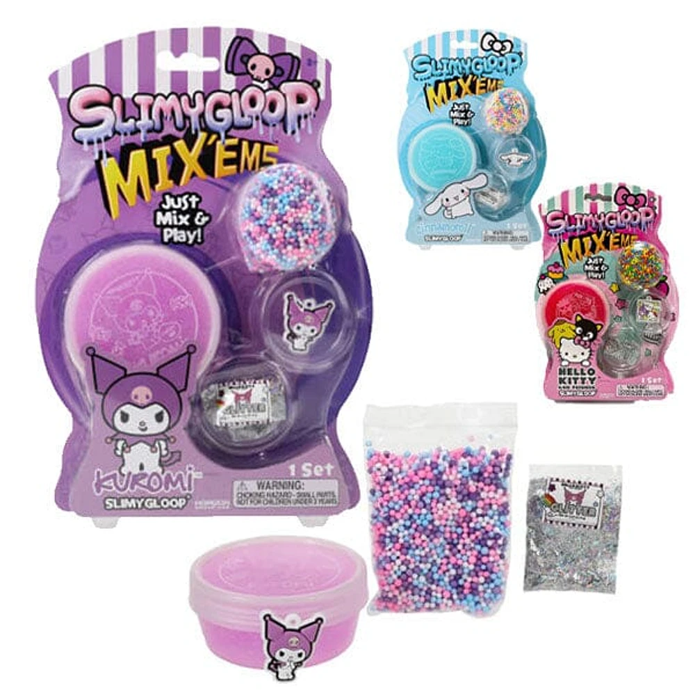 Sanrio Hello Kitty & Friends SlimyGloop Mix'Ems Pre-Made Slime Accessories Kit (2.5oz) Multiple Styles