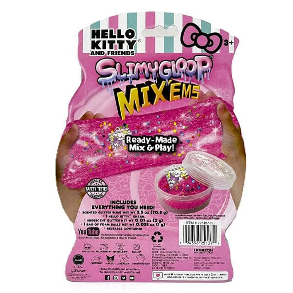 Sanrio Hello Kitty & Friends SlimyGloop Mix'Ems Pre-Made Slime Accessories Kit (2.5oz) Multiple Styles