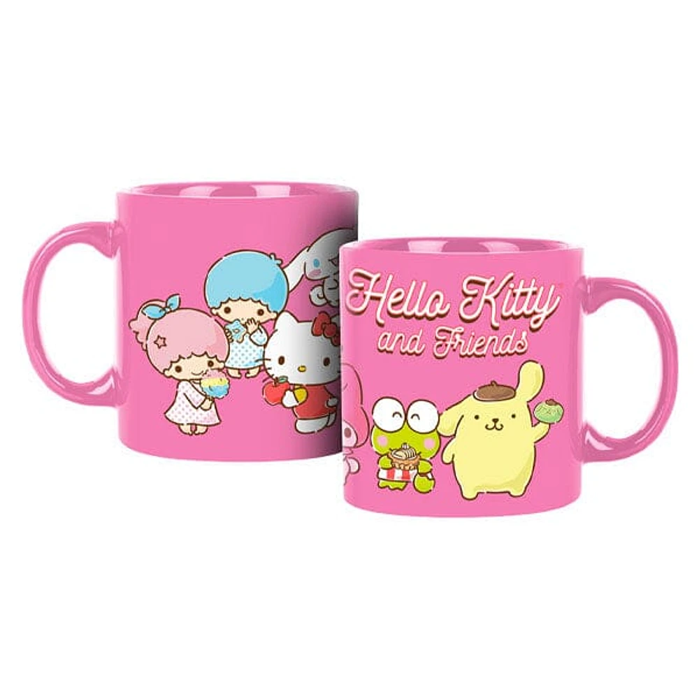 Sanrio 50th Anniversary Hello Kitty and Friends 12oz Pink Mug & Mug Warmer Set "Showcase Exclusive"