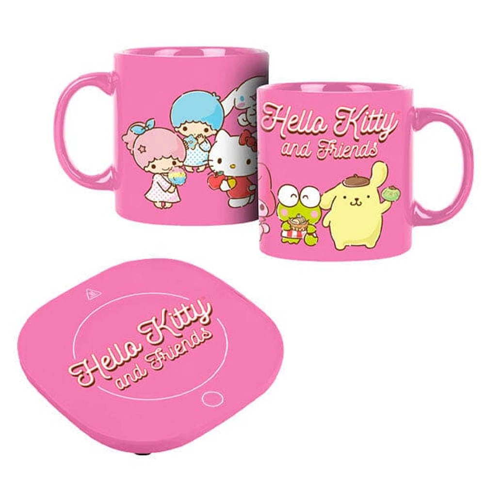 Sanrio 50th Anniversary Hello Kitty and Friends 12oz Pink Mug & Mug Warmer Set "Showcase Exclusive"