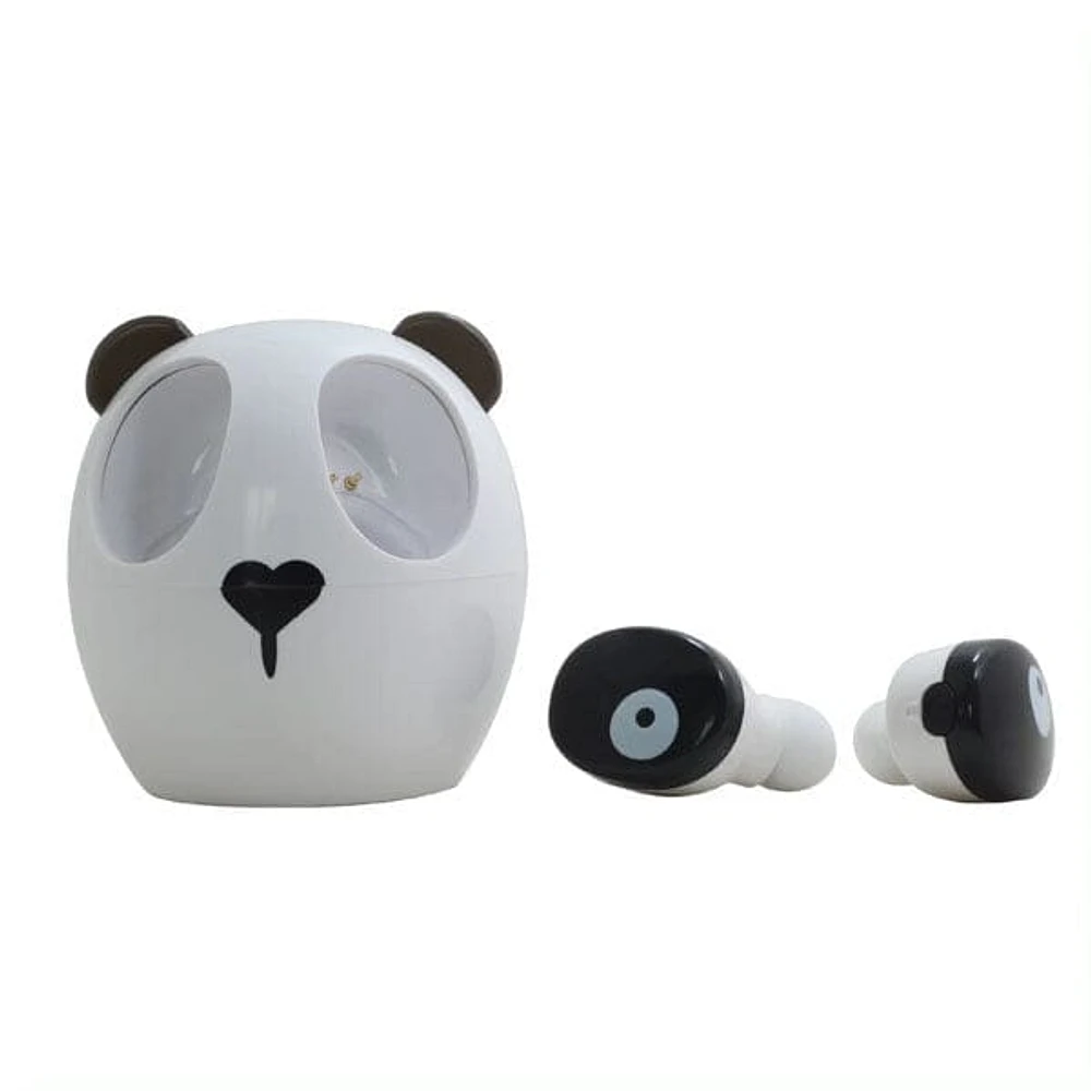 SoundLogicXT Panda TWS Bluetooth Earbud Headphones w/ Adorable Charging Case