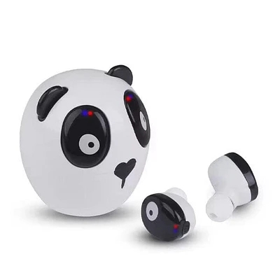 SoundLogicXT Panda TWS Bluetooth Earbud Headphones w/ Adorable Charging Case