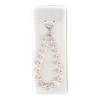 Vogue Strap: Pearl & Glass Crystal Bead Charm Bracelet Phone Accessory Chain