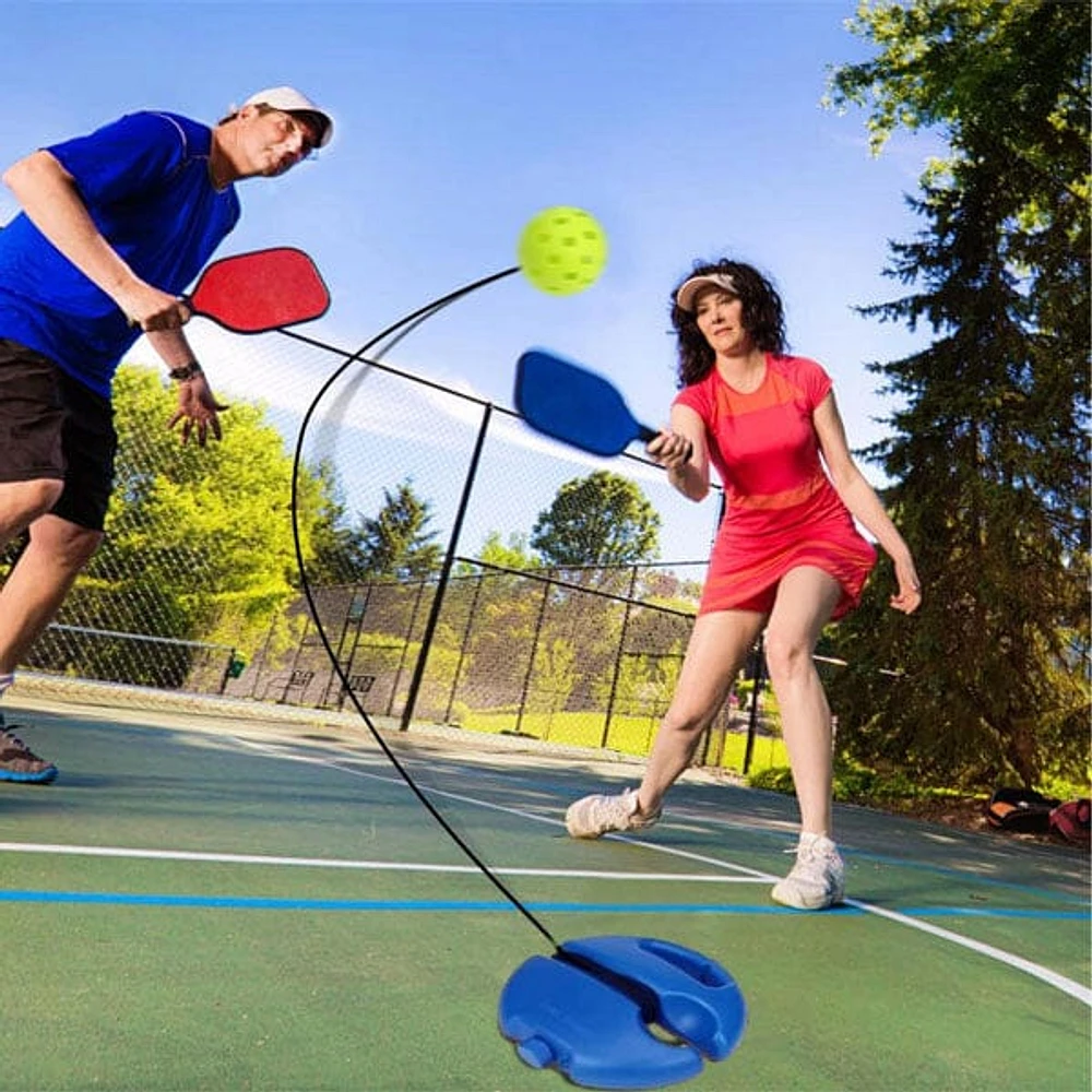 AceTrainer: Pickleball & Tennis Trainer Set w/ Water Baseboard For Rebound Practice