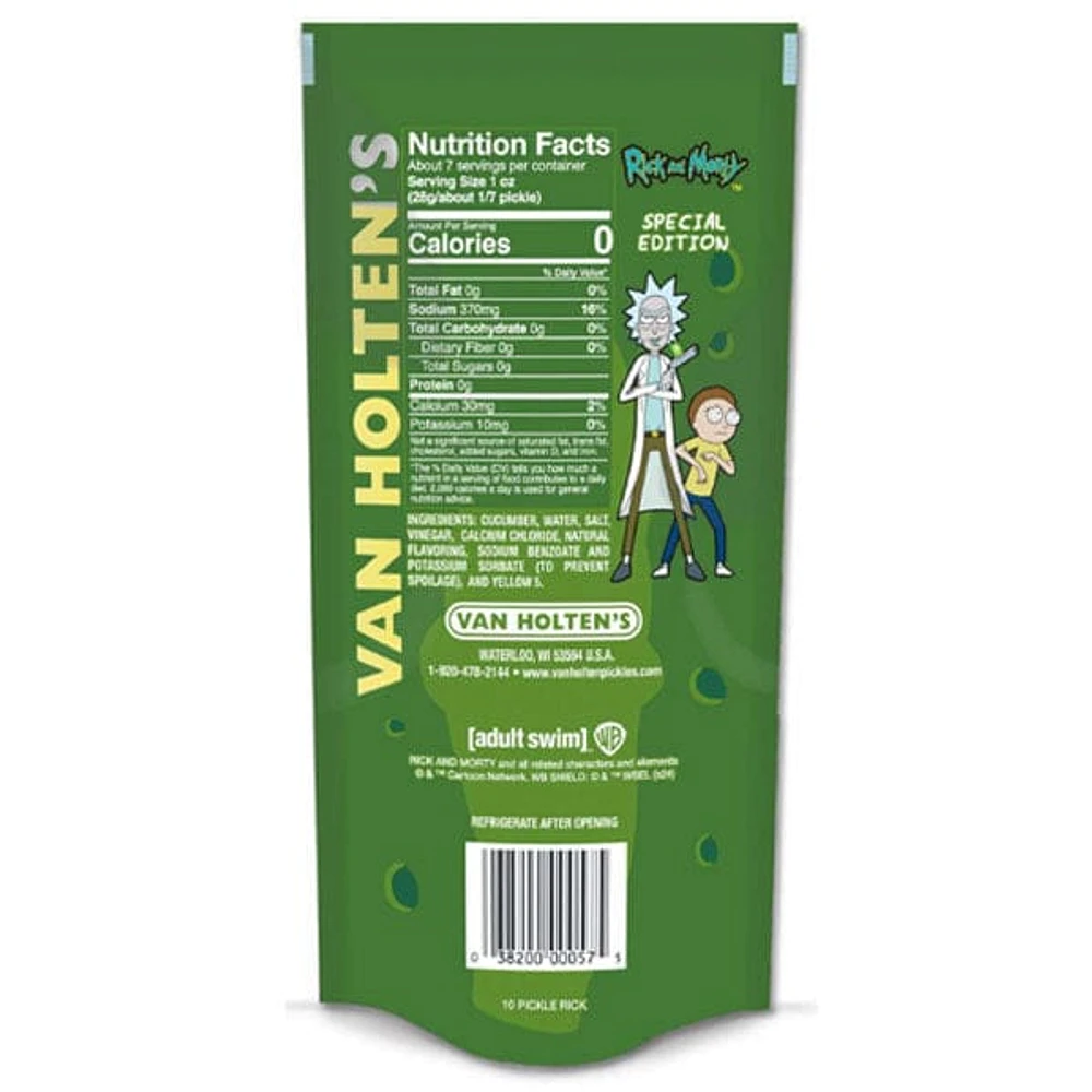 Van Holten's Rick & Morty Special Edition Dill Flavored Pickle Pouch (1pc)