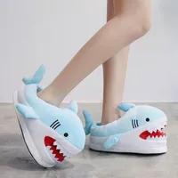 Cartoon Shark Blue Plush Slippers | As Seen On Social