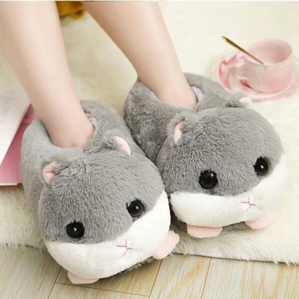 Fluffy Hamster Plush Slippers | As Seen On Social