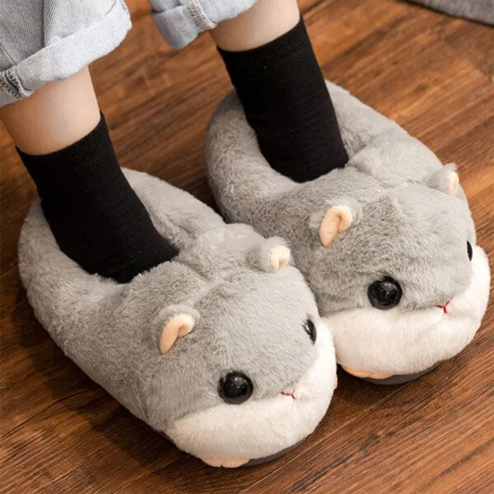 Fluffy Hamster Plush Slippers | As Seen On Social