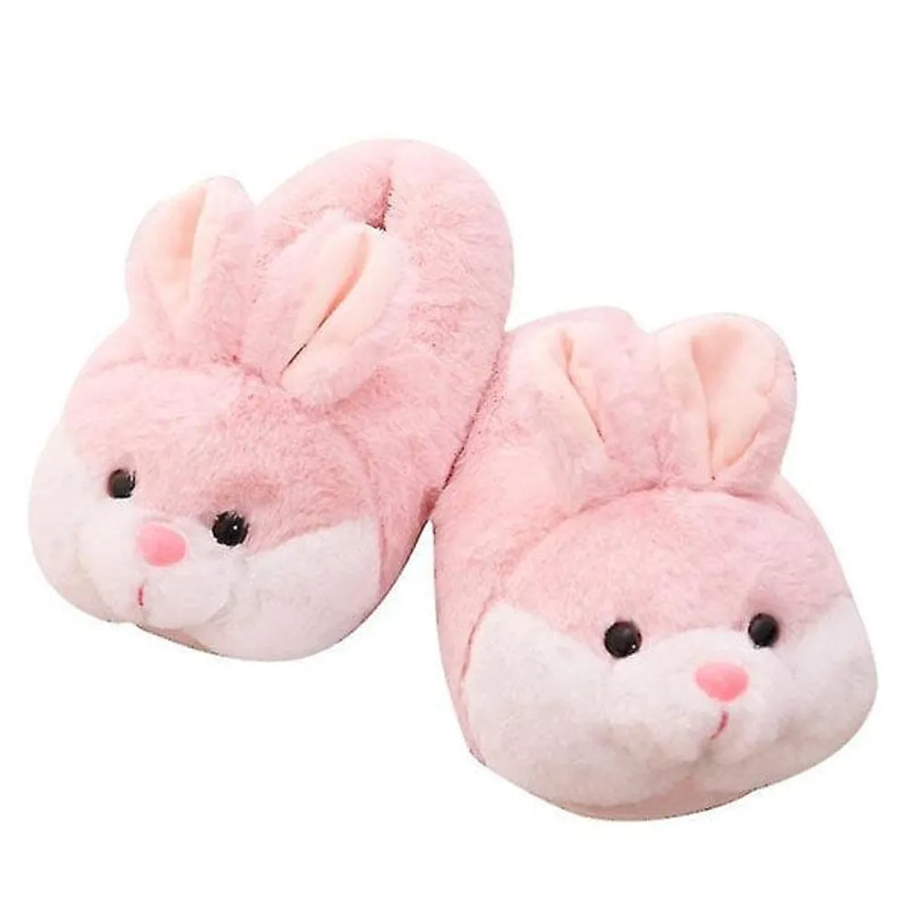 Fluffy Pink Bunny Plush Slippers | As Seen On Social