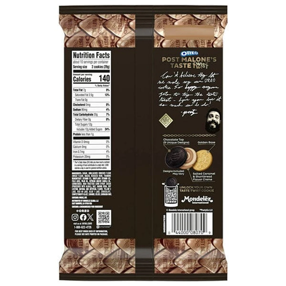 OREO x Post Malone Chocolate Caramel Shortbread Sandwich Cookies (10.68oz) Limited Edition