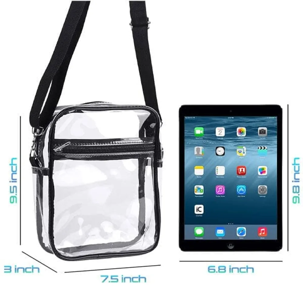 Clear Nylon Crossbody Bag | Adjustable Shoulder Strap