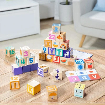 Ms. Rachel Official Wooden Stacking Blocks & Activity Cards Set by Melissa & Doug (44pc)