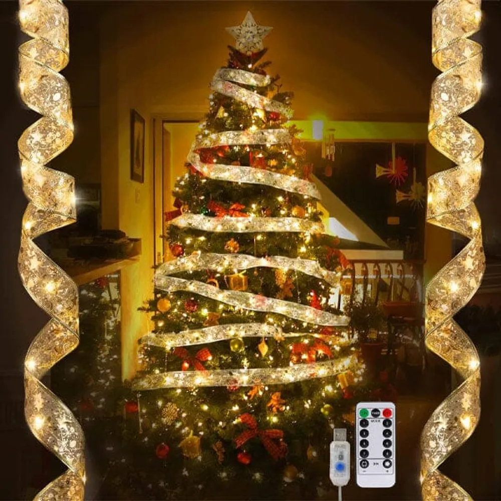 Showcase LitLuster Geometric LED Multi-Color Holographic Ornament, Christmas Tree