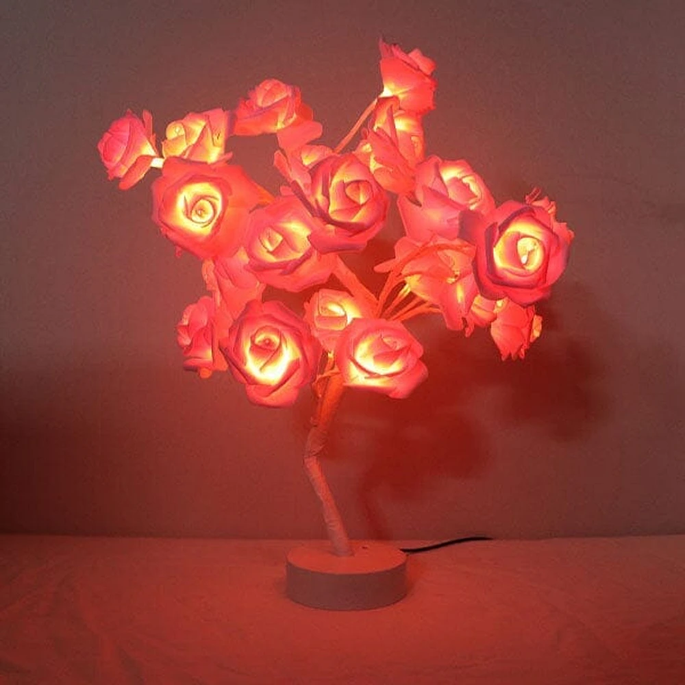 RosiTwists Decorative LED Tabletop Rose Tree Lamp