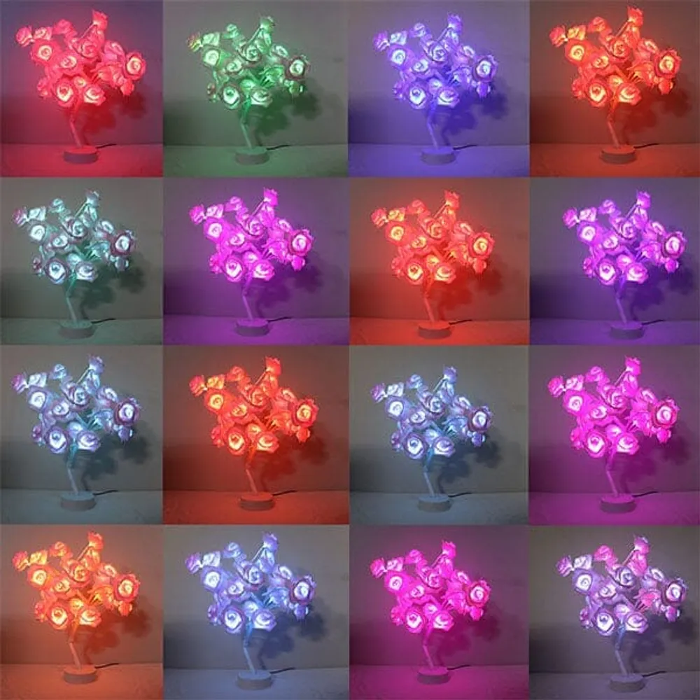 RosiTwists Decorative LED Tabletop Rose Tree Lamp