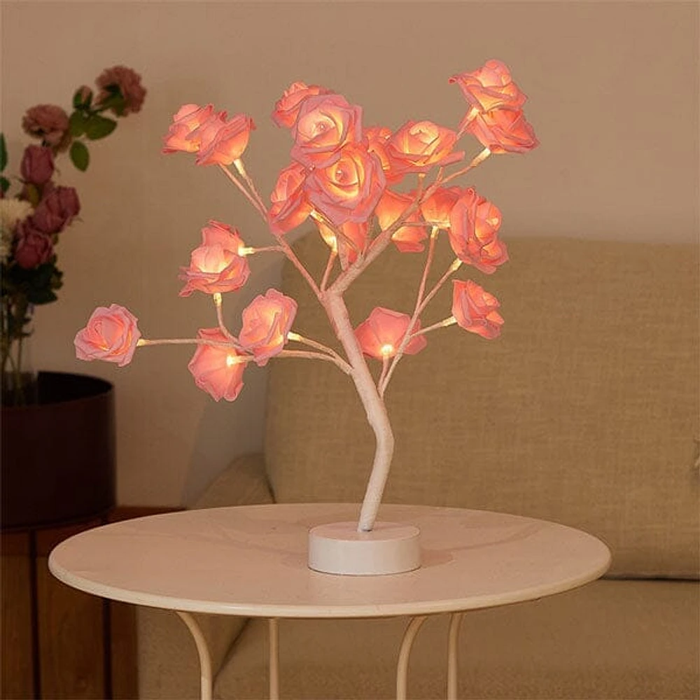 RosiTwists Decorative LED Tabletop Rose Tree Lamp