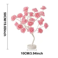 RosiTwists Decorative LED Tabletop Rose Tree Lamp