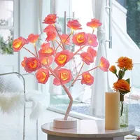 RosiTwists Decorative LED Tabletop Rose Tree Lamp