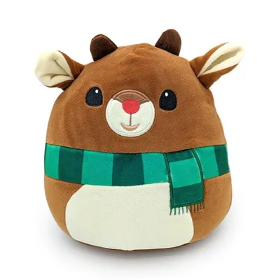 Squishmallows Plush Toys | 8" Holiday 2023 Rudolph Squad | Rudolph the Red-Nosed Reindeer (Green Scarf)