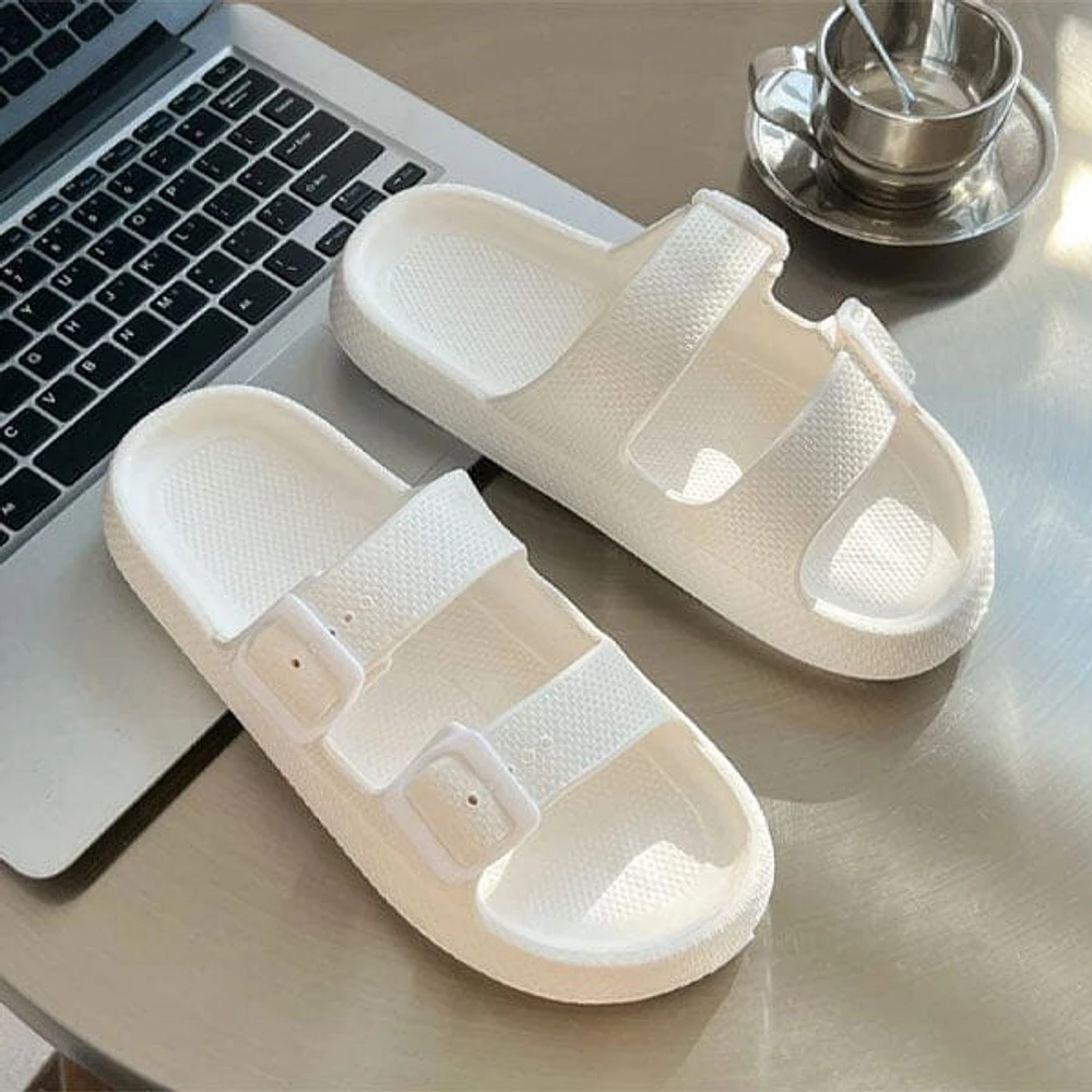 Shhhandals Unisex Adjustable Anti-Slip Buckle Cloud Slides (Multiple Colors)