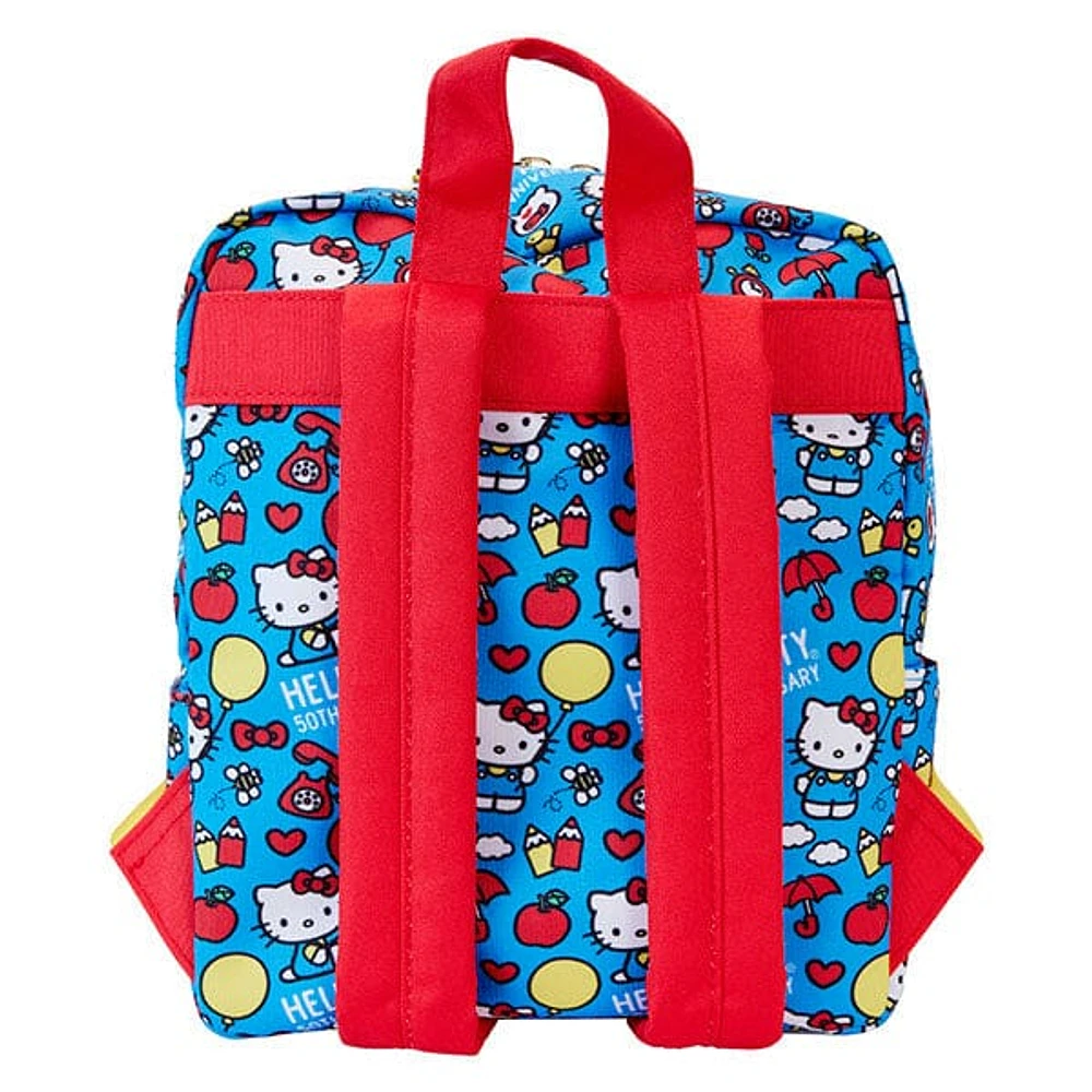 Loungefly Hello Kitty 50th Classic Aop Nylon Square Mini Backpack