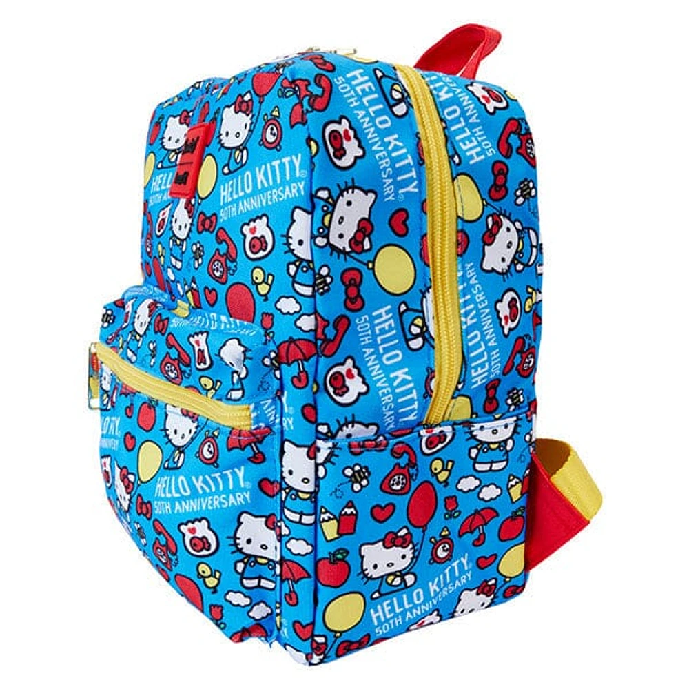 Loungefly Hello Kitty 50th Classic Aop Nylon Square Mini Backpack