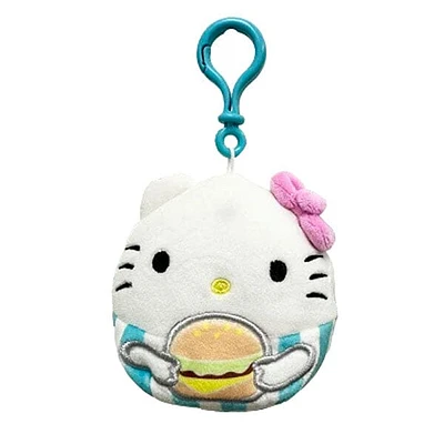 Squishmallows Plush Toy 2.5" Bag Clip Sanrio Food Truck Squad Hello Kitty with Burger