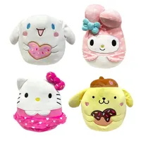 Squishmallows Plush Toys | 8" Hello Kitty & Friends Love Squad | Pompompurin Holding Heart Cookie